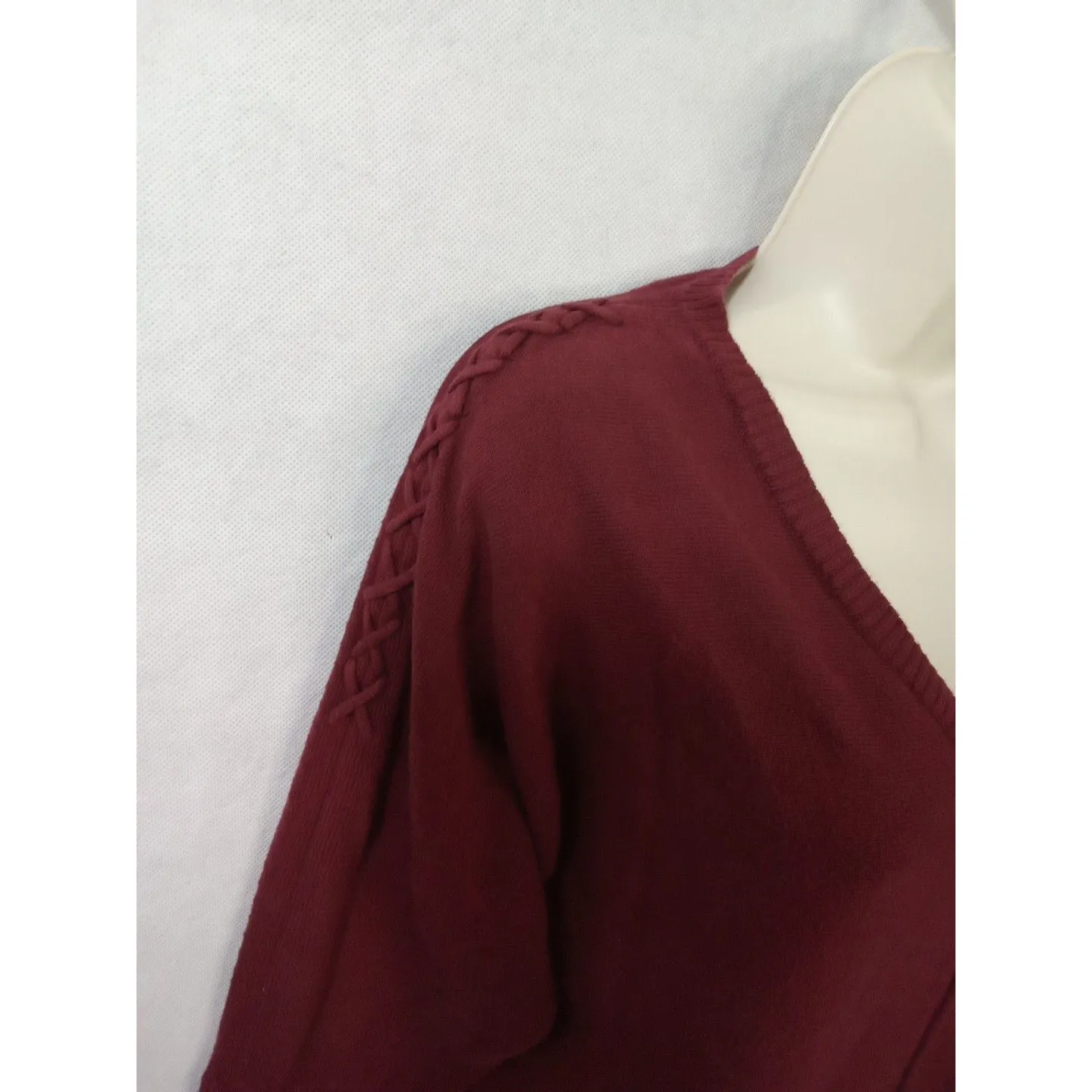 Sojo Women Burgundy‎ Blouse Large Pockets Red - Image 8