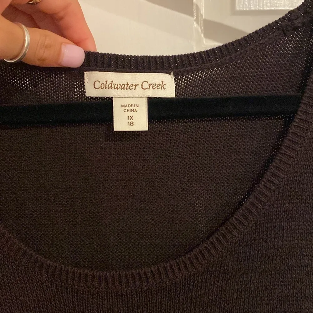Cold water creek knit sleeveless blouse in brown size 1X - Image 2