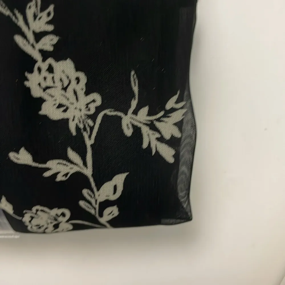 Vintage Maxi Skirt Asian Floral Dark Fairy Grunge Whimsigoth Black Sheer 90s Y2K Gray Size 14 - Image 12