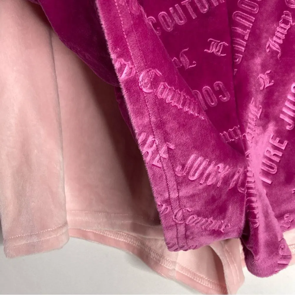 NWT 2 Pair Juicy Couture Velour Lounge Pajama Shorts Size Large Pink Rhinestone - Image 11