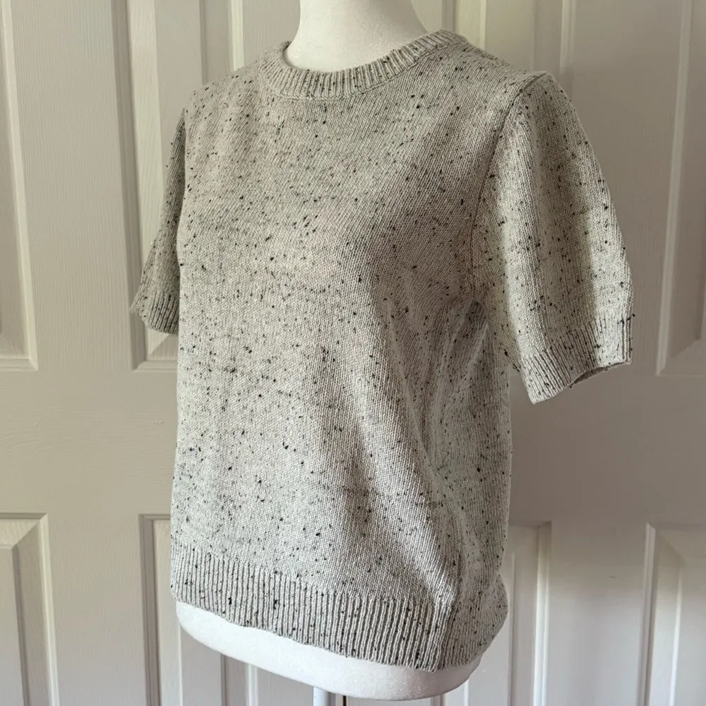 Common Threads Women's Short Sleeve Knit Sweater Top Speckled Ivory Size PS NWT - Image 2
