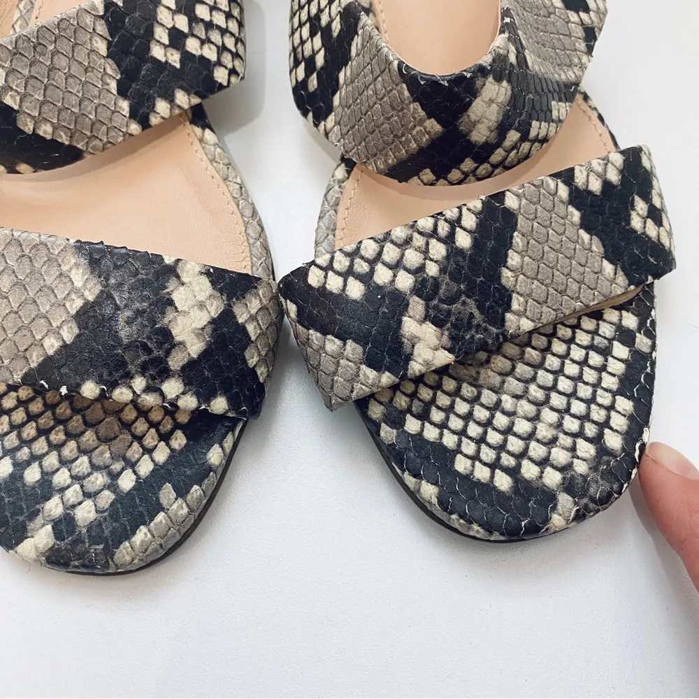 Jcrew leather snakeskin embossed strap sandals with glitter heels - Image 3