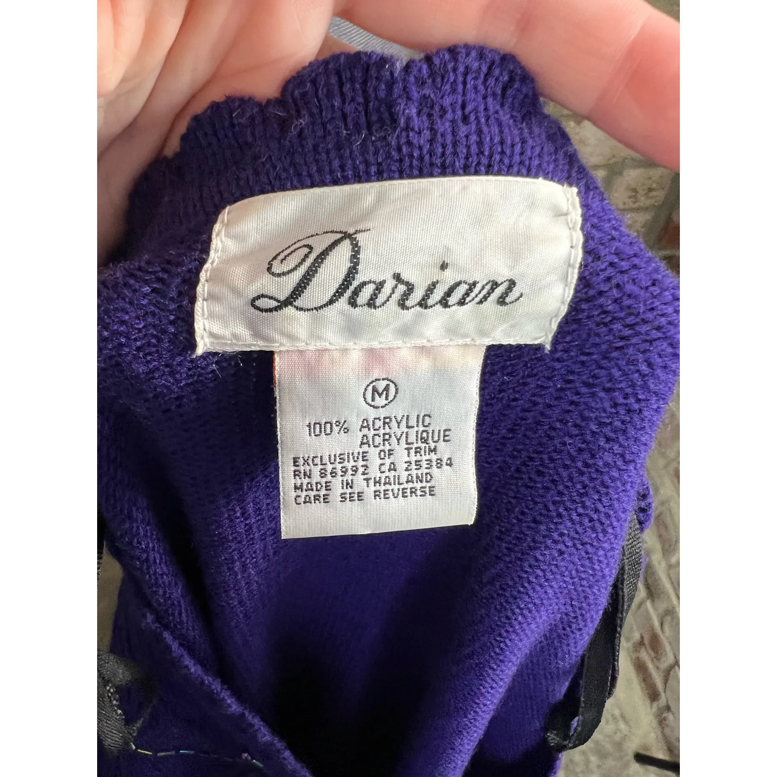 Sweater Dress beaded embellished glam 1980s shoulder pads purple Size M - Image 11