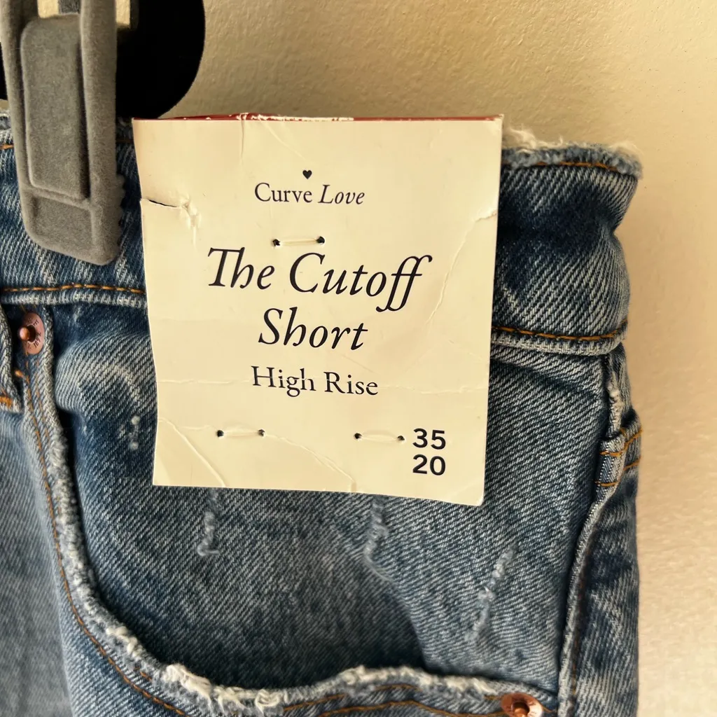 Abercrombie & Fitch NWT Cutoff Short High Rise Curve Love Jean Shorts Size‎ 20 - Image 6