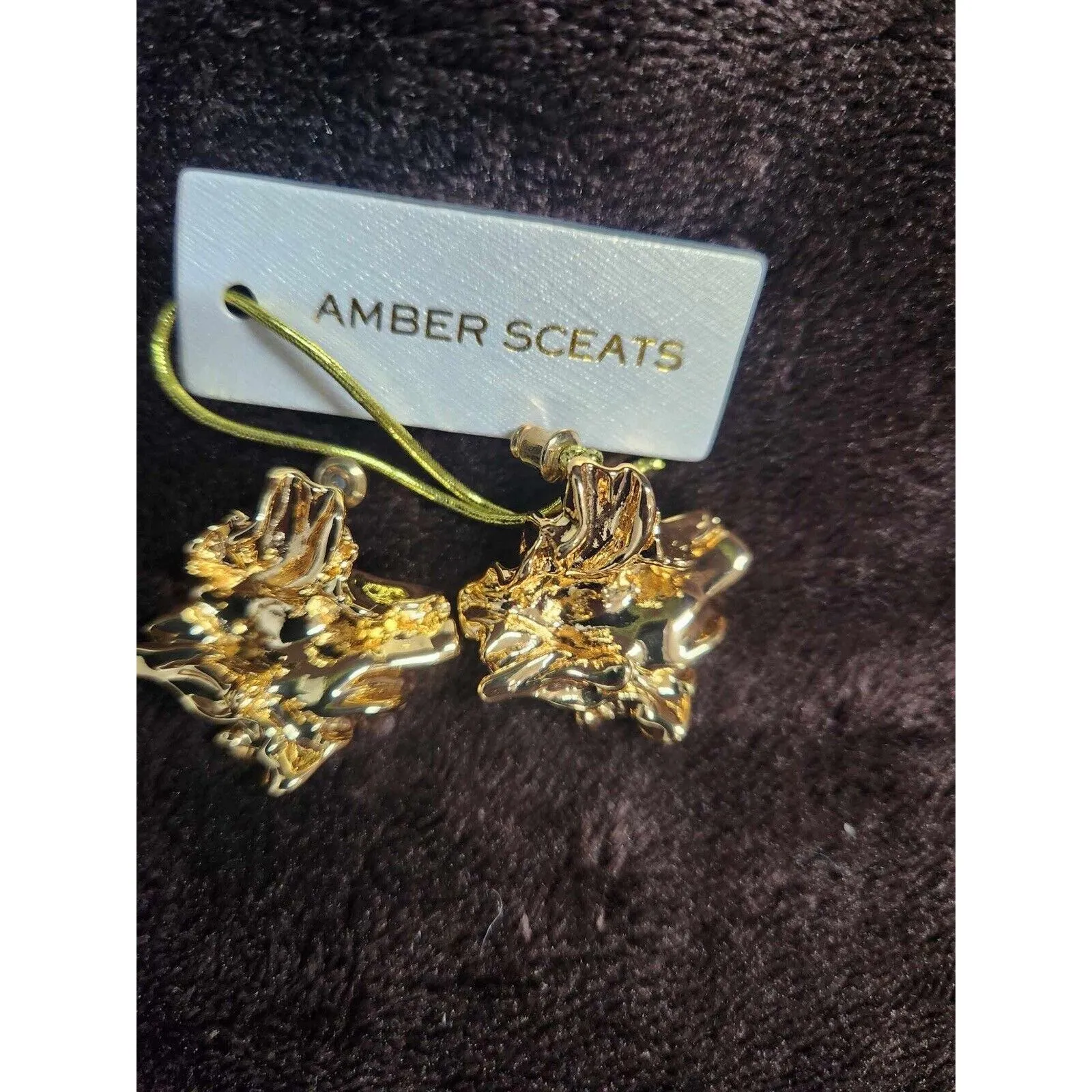 NWT Amber Sceats Reese Earrings 24k gold plating Earrings MSRP $169 - Image 9