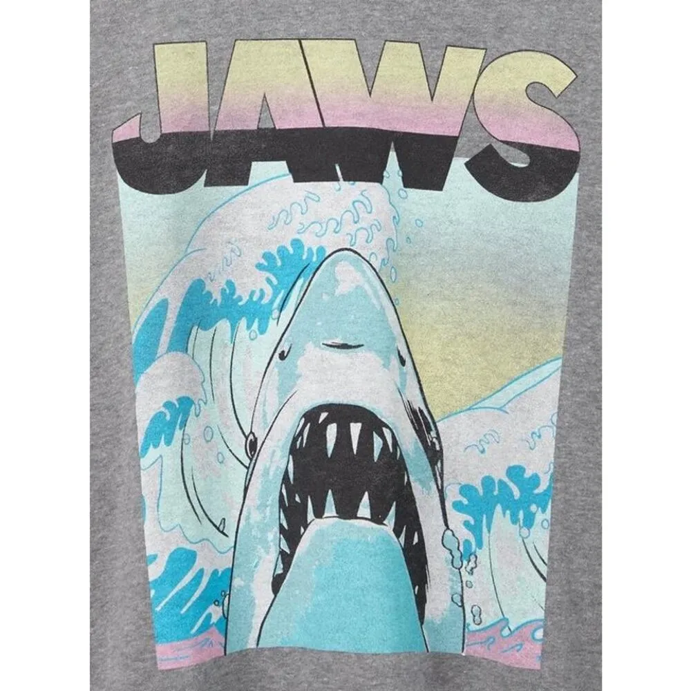 TORRID Cozy Fleece Jaws Grey Sweatshirt Size 0 / Large New w/o Tag MSRP $56 SOO - Image 4