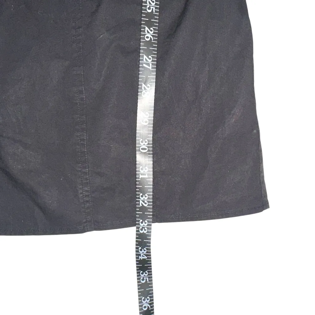 Frame Organic Cotton Smocked Back Black Short Sleeve Mini Shirt Dress MEDIUM - Image 9