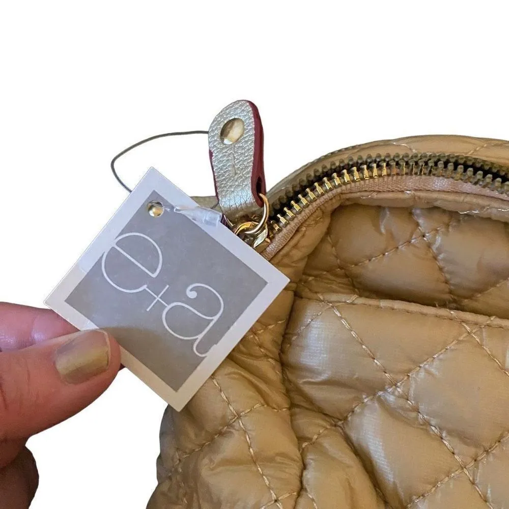 E+A NEW Quilted Disco Bag Gold With shoulder Strap Gold - Image 4