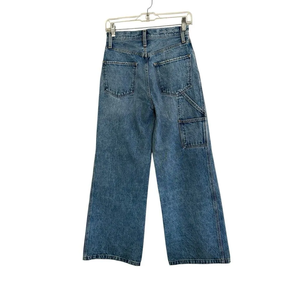 Favorite Daughter The Ollie Ultimate Baggy Wide Leg Cargo Jeans In London 23 Blue - Image 4