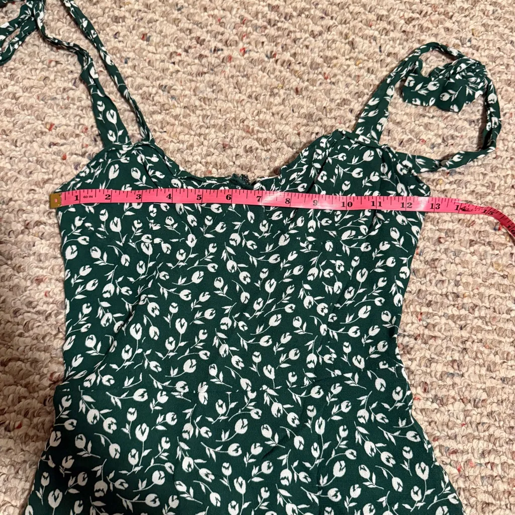 Reformation Christine Ruffle Minidress Green- Size 2 - Image 8