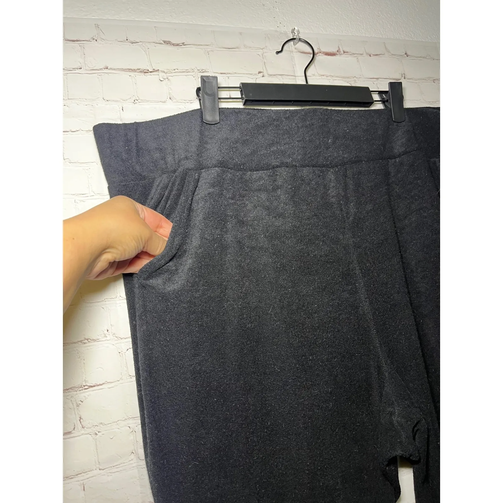 Torrid Black Terry Cloth Soft Knit Flare Leg Lounge Pants Boho Festival Plus 3 - Image 4