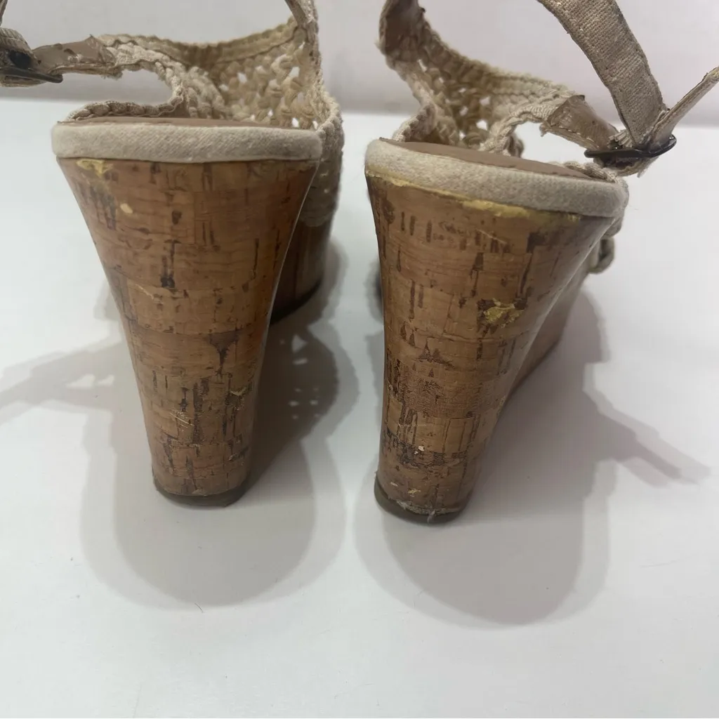 Mudd Women 9M Y2K Espadrille Crochet Wedge Platform Shoes Open Toe Bohemian - Image 7