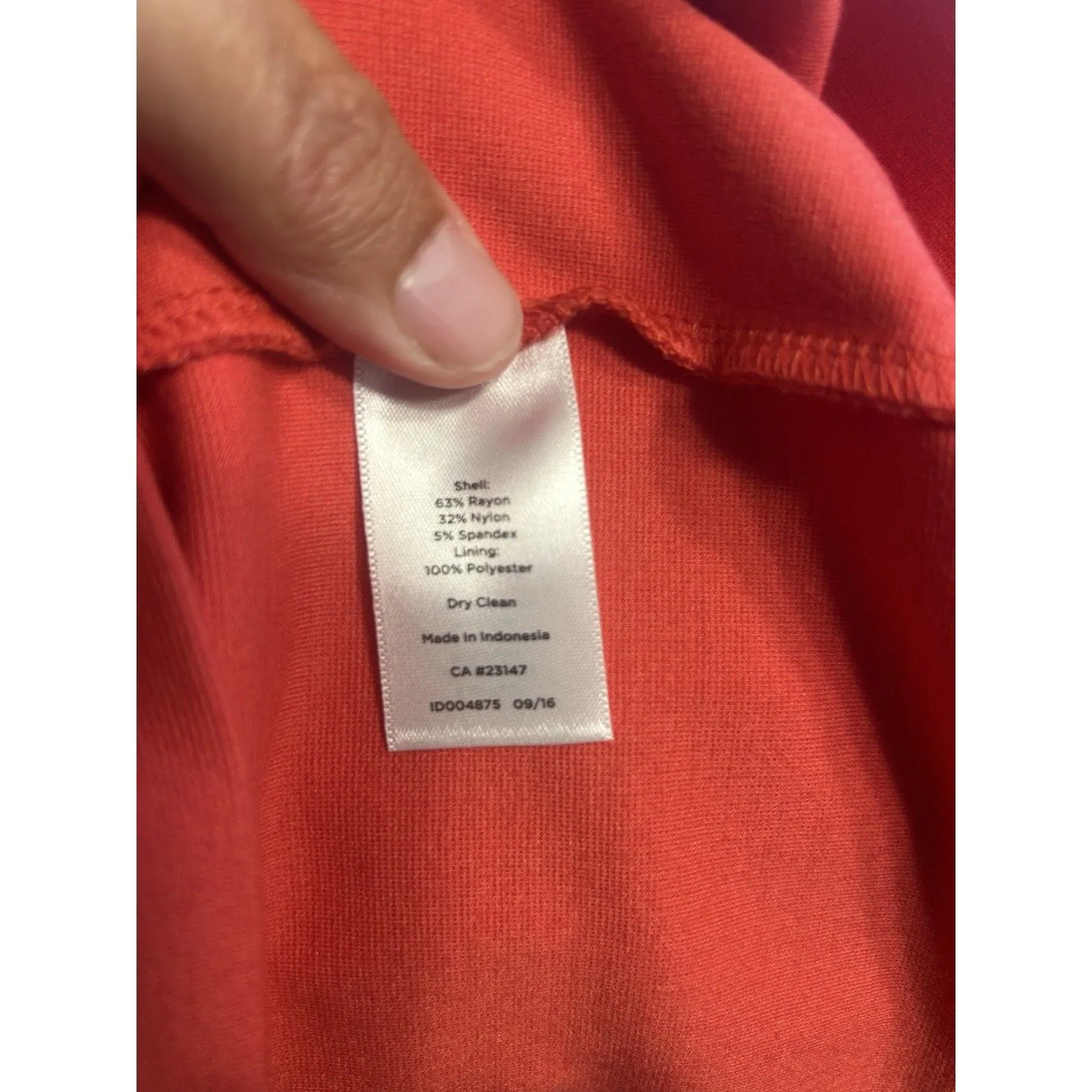 Talbots Coral Pink Scalloped Pointe Knit Sheath Dress Below Knee Modest Size 14 - Image 4