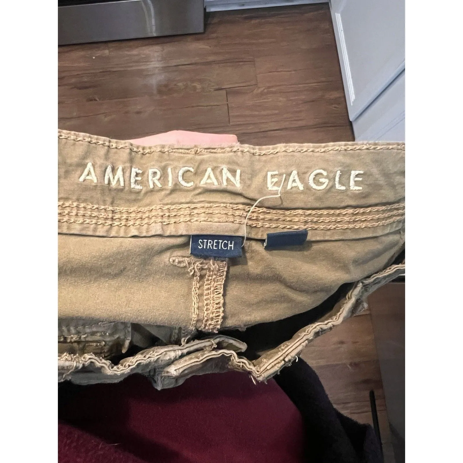 American Eagle Baggy Jogger Pants Womens Size 4 Brown Cargo Pockets Cotton Flaw - Image 13