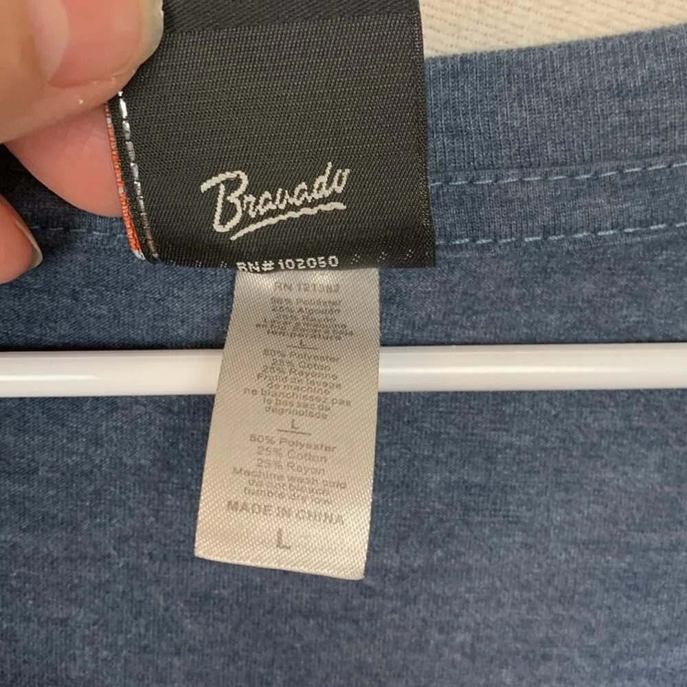 Harley Davidson womens large blue orange gem bling short sleeve shirt flordia - Image 5