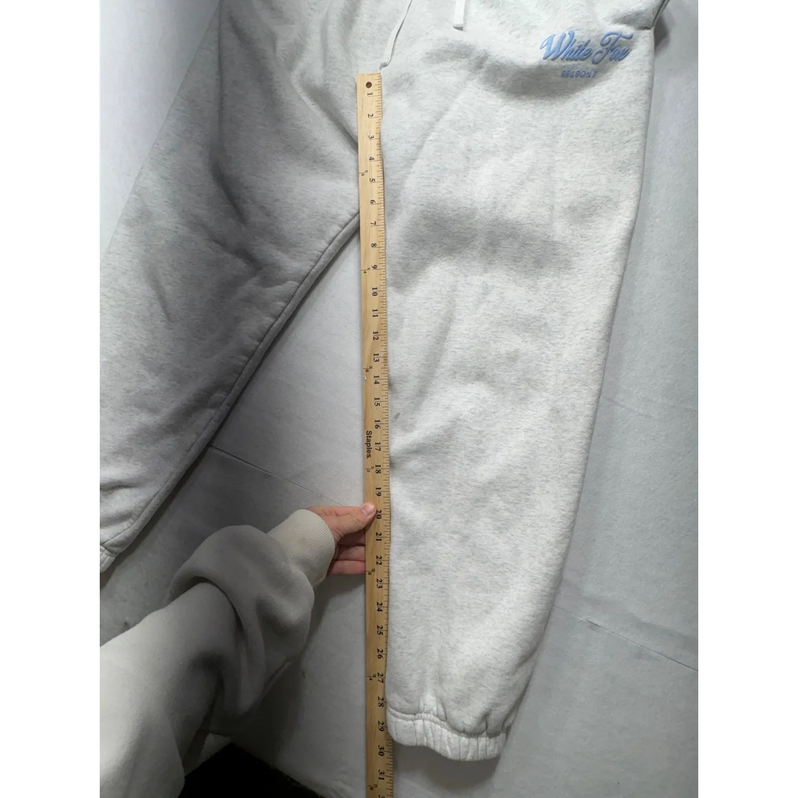 White Fox Season 7 Grey Sweatpants Joggers Logo Elastic Waist Drawstring - Image 4