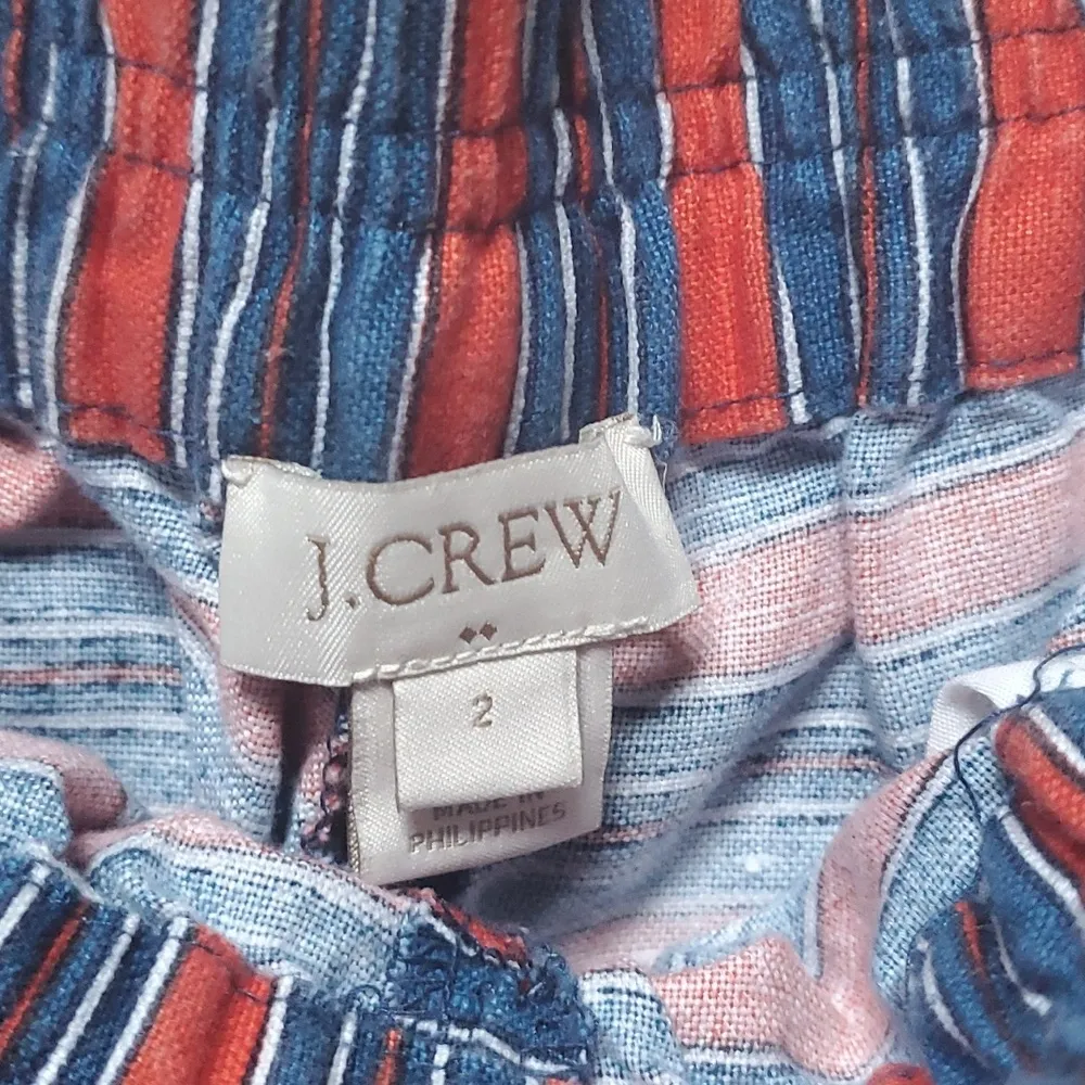 J. Crew Striped Linen Blend Boardwalk Shorts J. Crew Elastic Waist Shorts - Image 4
