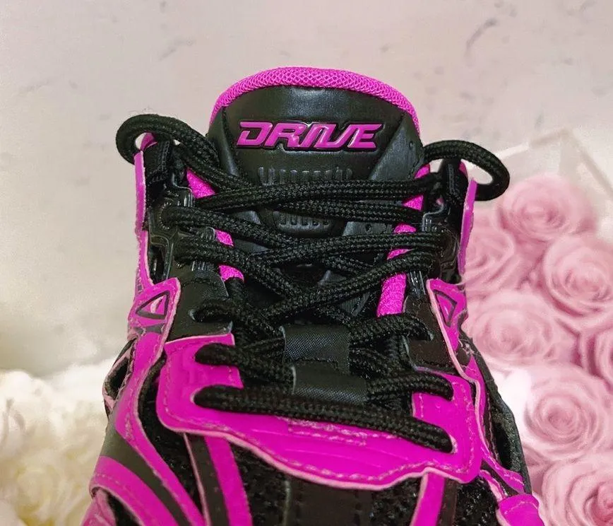 Authentic Balenciaga New Pink and Black Drive Sneakers - Image 5