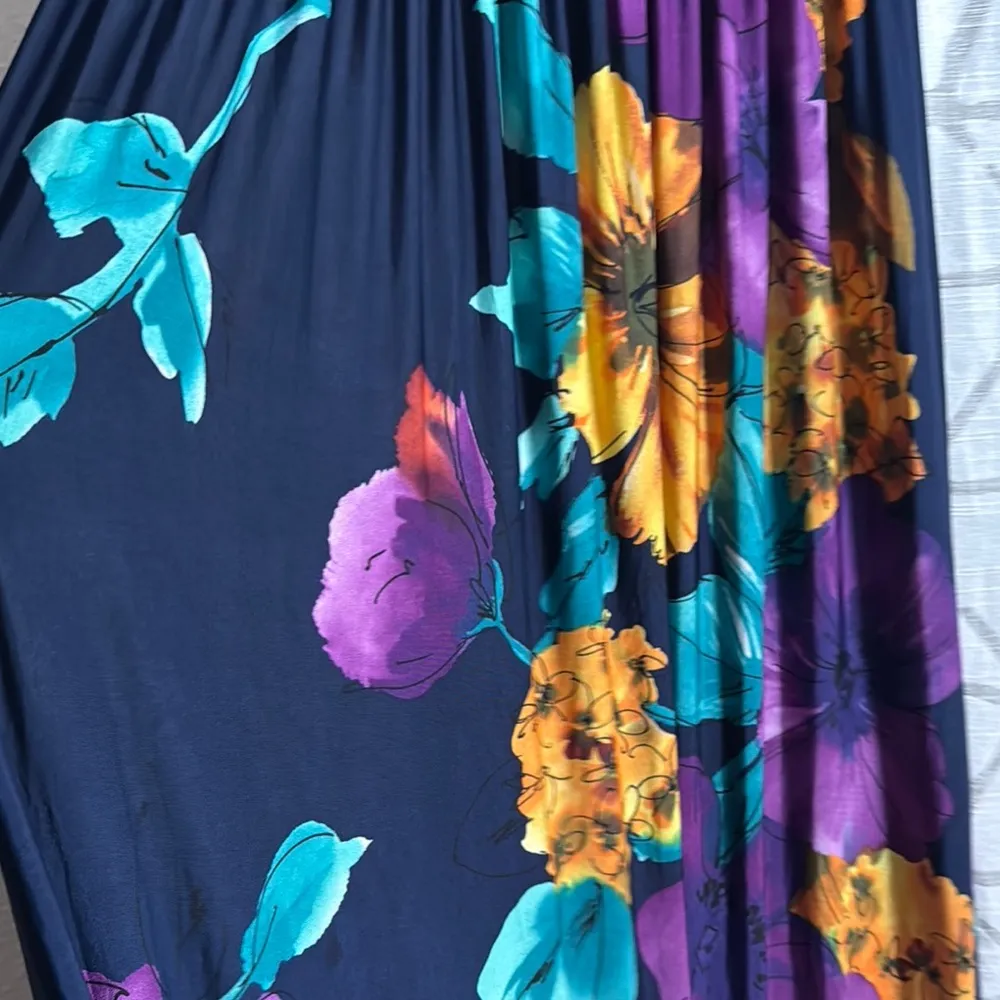 Wet Seal Purple and Yellow Floral Maxi Dress - Image 3
