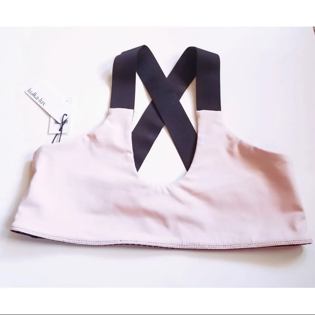 NWT Lukka Lux Dot Geometric Cross Back Reversible Solstice Sports Bra Large L - Image 6