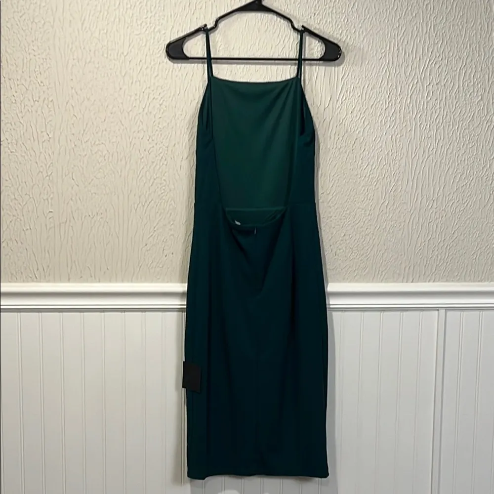 Lulus Never Look Back Hunter Green backless midi dress size medium NWT - Image 4