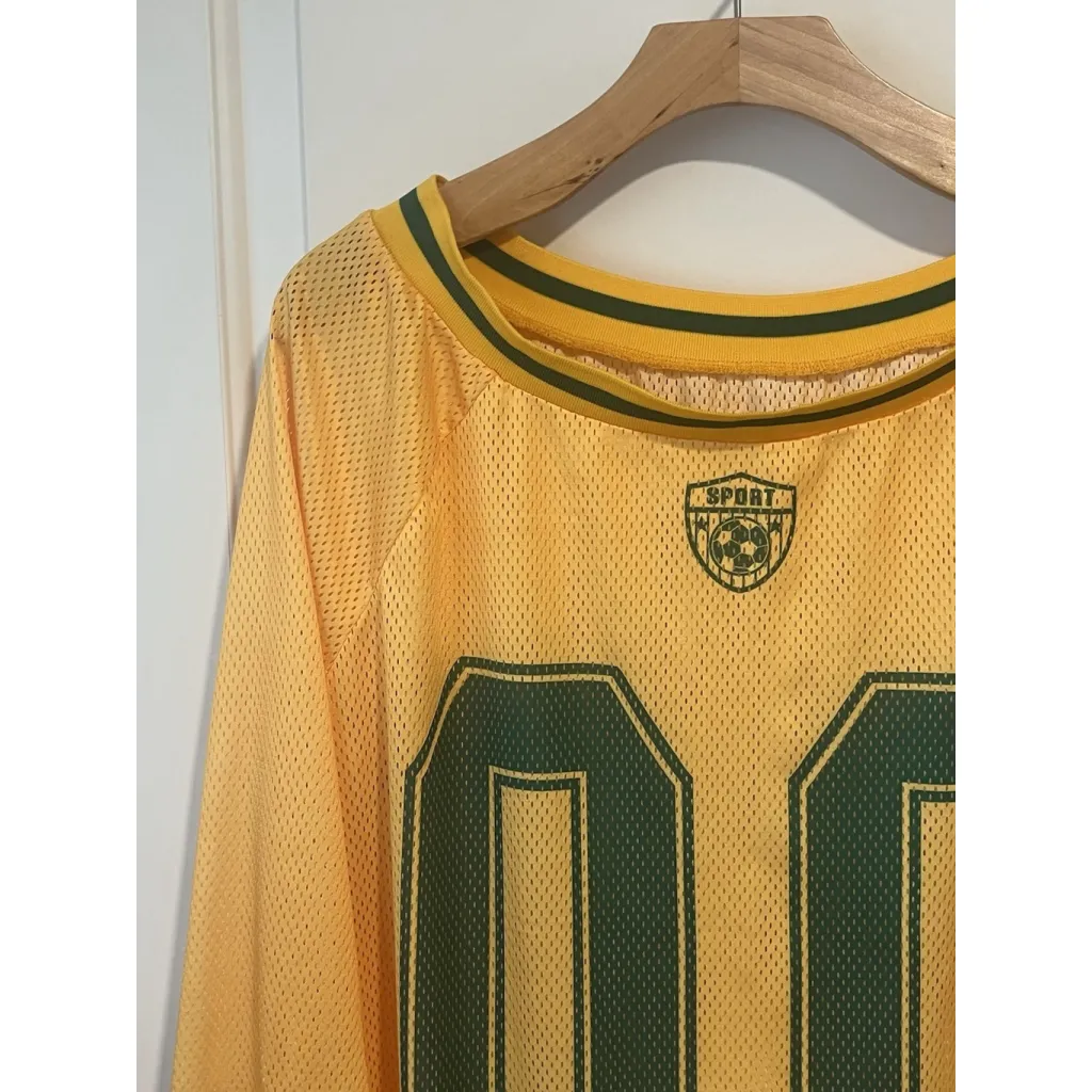 Beaudrum Hockey Jersey Women's Small Yellow Green Soccer Sports Mesh Oversized - Image 2