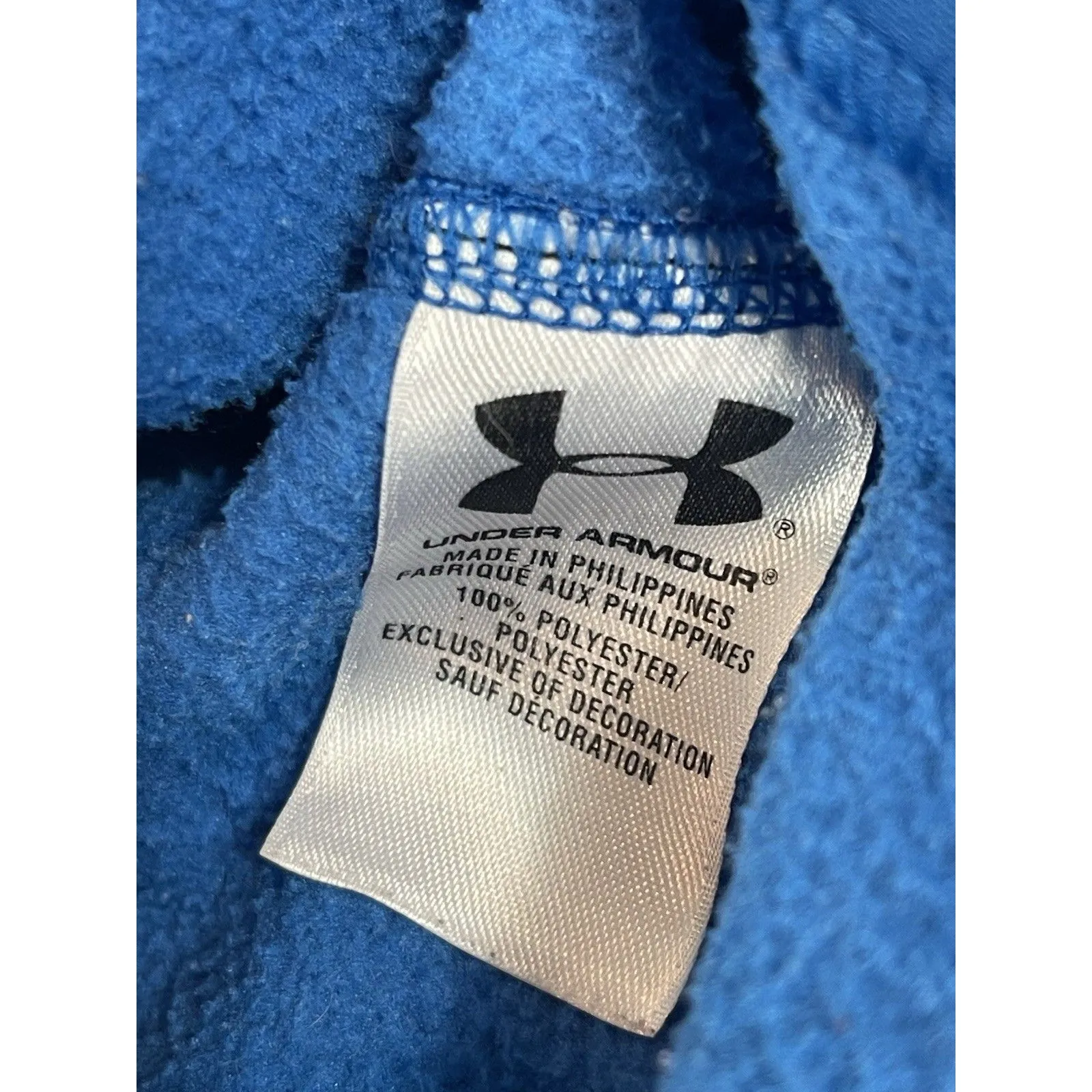 Under Armour Blue Mottled Pattern Running Fleece M Zip Shacket Shirt Jacket - Image 13
