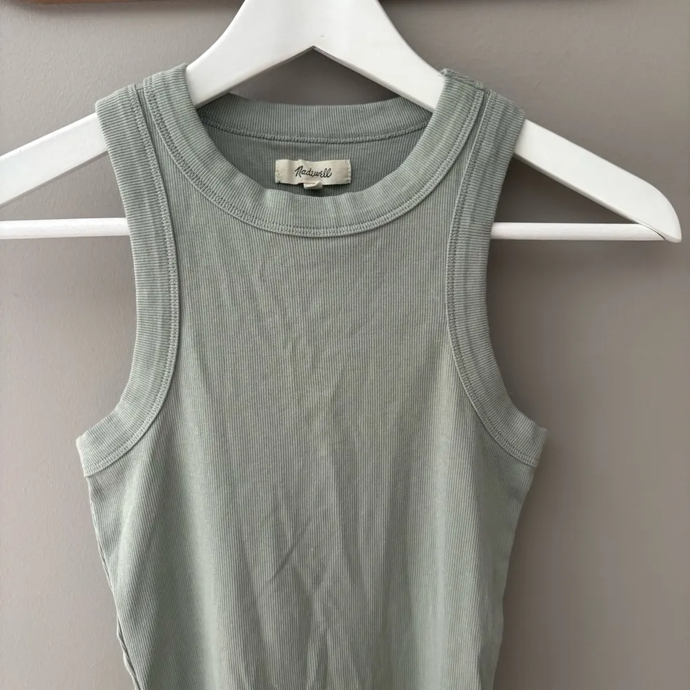 Madewell Crewneck Ribbed Tank Top Sage Green Sz XS - Image 4