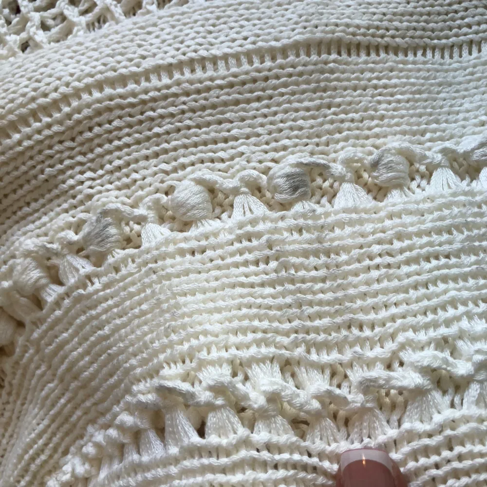 Tulle Jour Crochet Crème Maxi Dress Size L Size L - Image 14