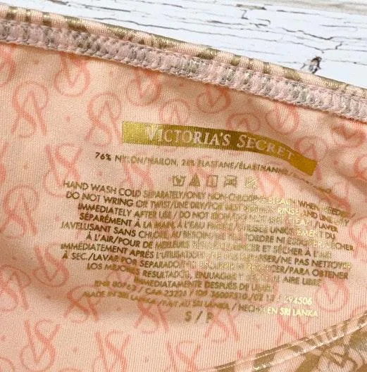 Victoria's Secret VS Bombshell Blush Gold Foil Bikini Swimsuits  - Image 7