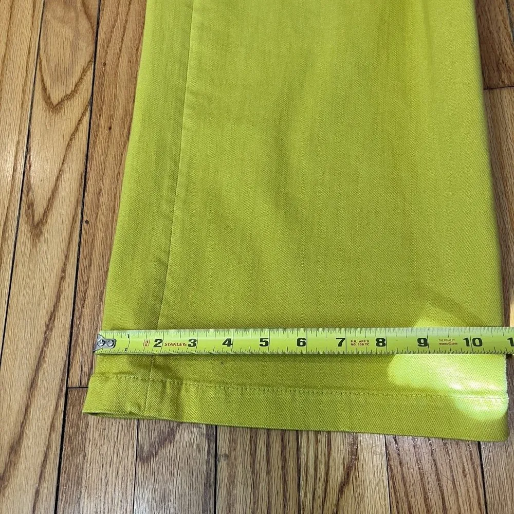 Tibi NWT High-waist Wide-leg Cropped Jeans In Mustard Yellow Size 2‎ - Image 11