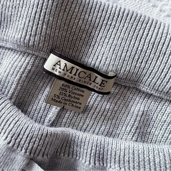 Amicale cashmere blend rib knit shorts‎ Gray Size L - Image 3