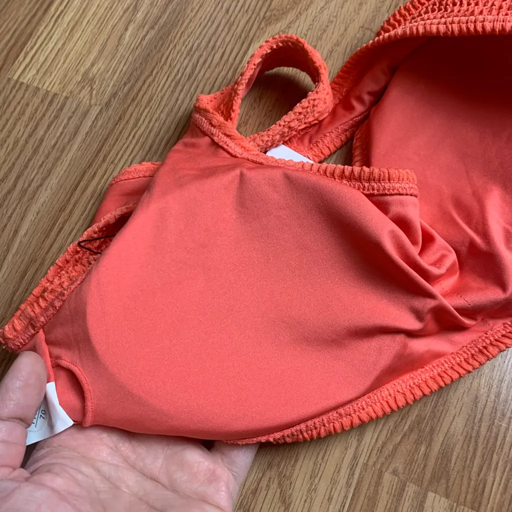 ZYIA size medium new muted peach ribbed Bikini Set orange two piece vaca travel - Image 13