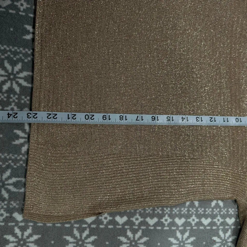 NWT Massimo Dutti Pullover Sweater Gold Metallic Long Sleeve Women 5629 Size XS - Image 10