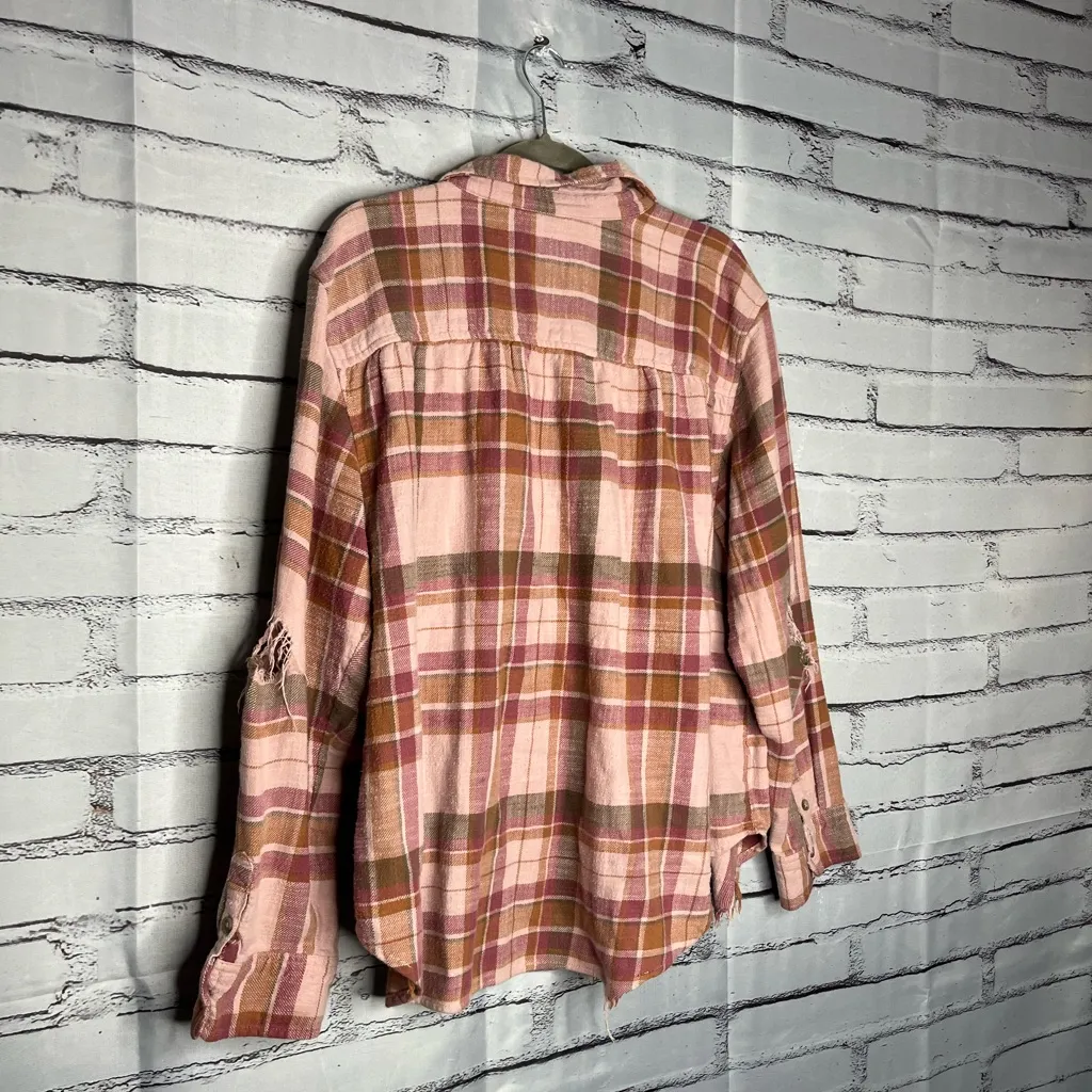 American Eagle XL Pink Red Plaid Button‑Up Shirt XL Cozy Fall Streetwear Top Y2K - Image 10