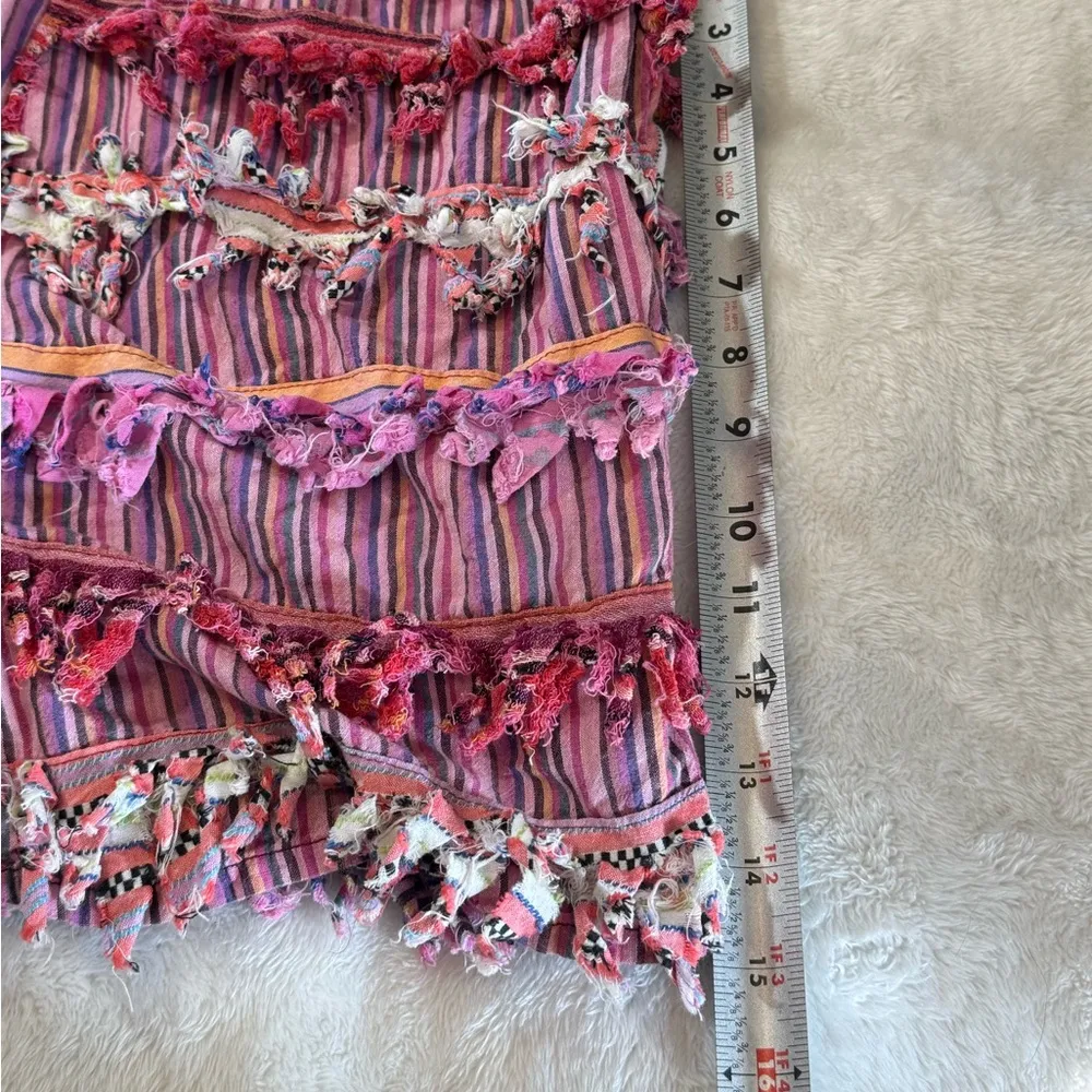 Vintage Paula Sweet 90s Plaid Bandana Rag Striped Muslin Mink Jacket Size Medium Pink - Image 3