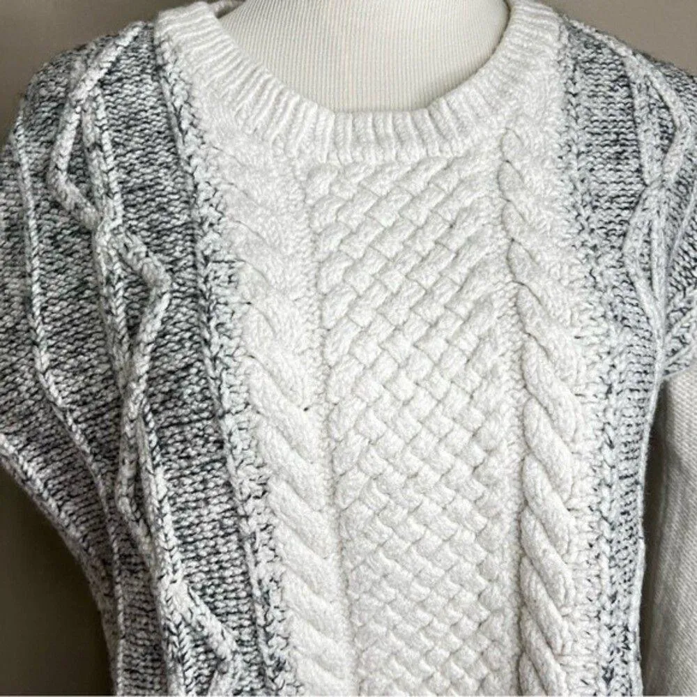 Derek Lam 10 Crosby Cable Knit Sweater Grey - Image 6