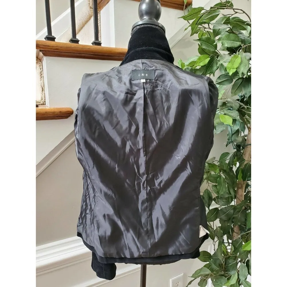 I. N. E Women's Black 100% Polyester Long Sleeve Formal Button Blazer Size 2 - Image 6