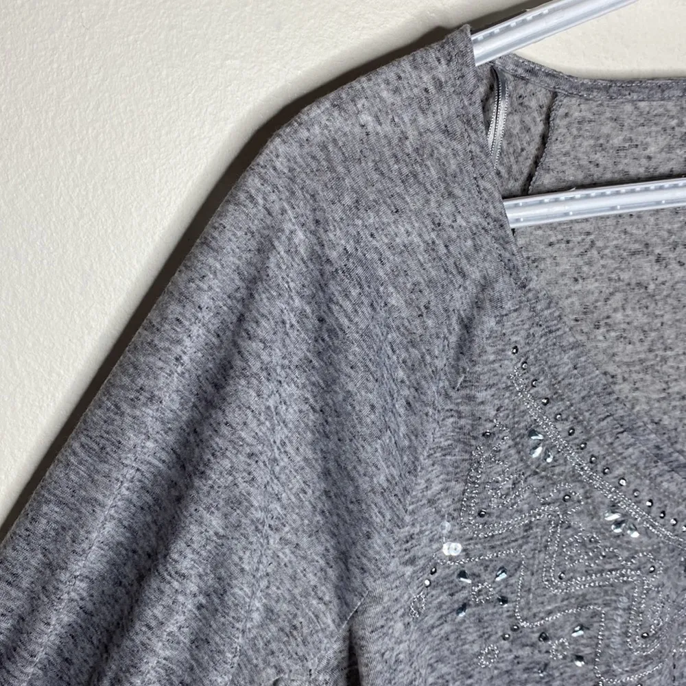 Juicy Couture v neck jewel and sequins embellished long sleeve top size M - Image 5