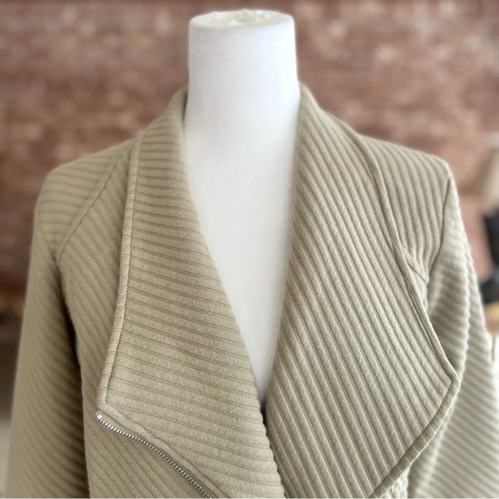 Premise  Sage Green Ribbed Knit Moto Jacket NWT M - Image 2