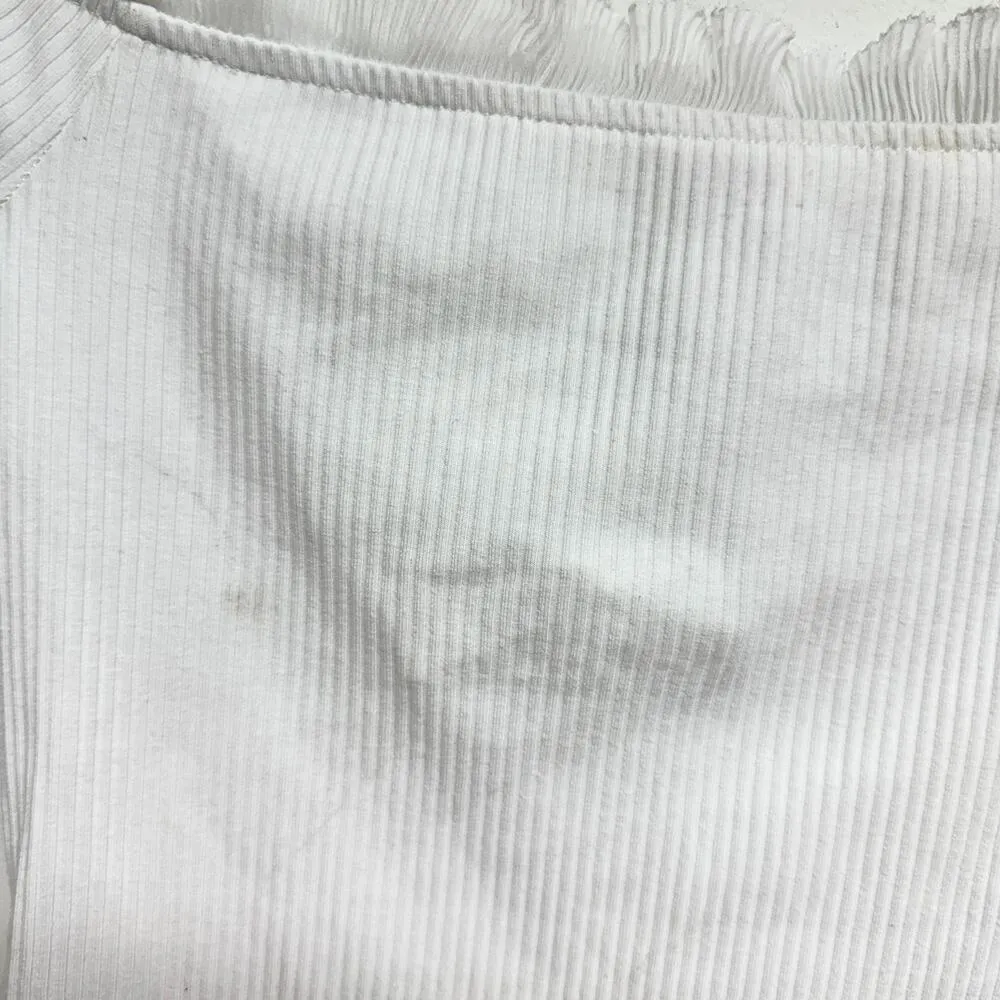 By The Way Women White Off Shoulder Long Sleeve Crop Top Size Small - Image 2