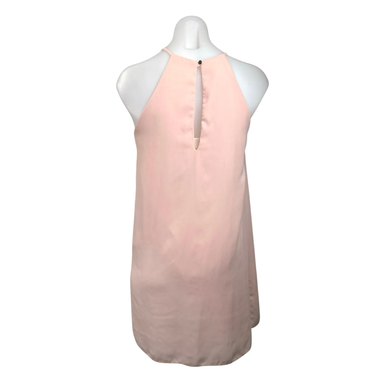 Nymphe Women's Pink Sleeveless High Neck Pleated Tank Shift Mini Dress Size S - Image 2