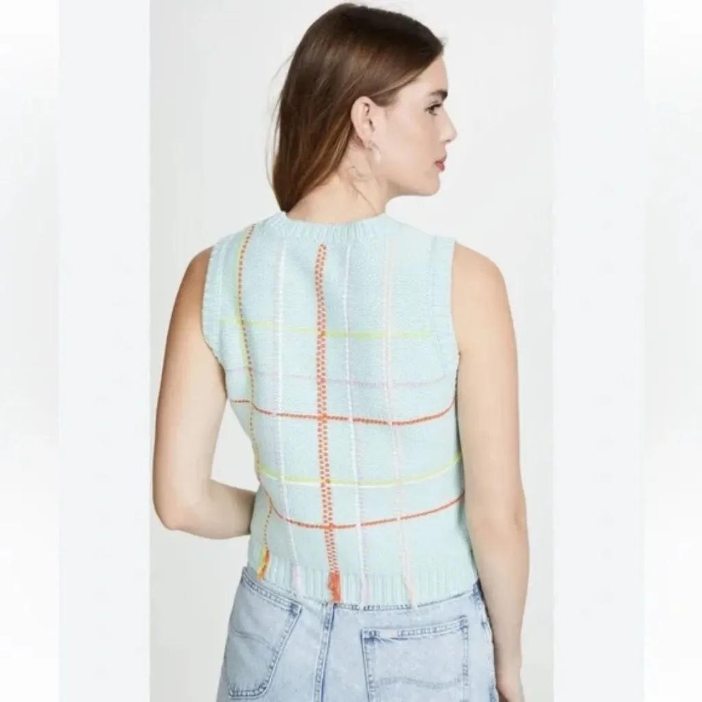 Alice + Olivia Rosalina Grid Shell Sweater Vest Plaid Large - Image 9