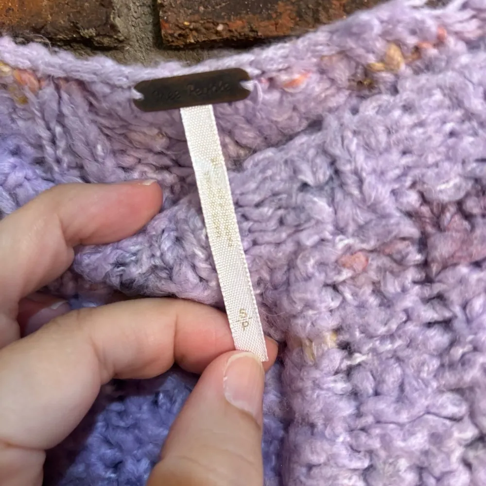 Free people womens sunset cloud cropped pullover sweater violet glow combo S - Image 3