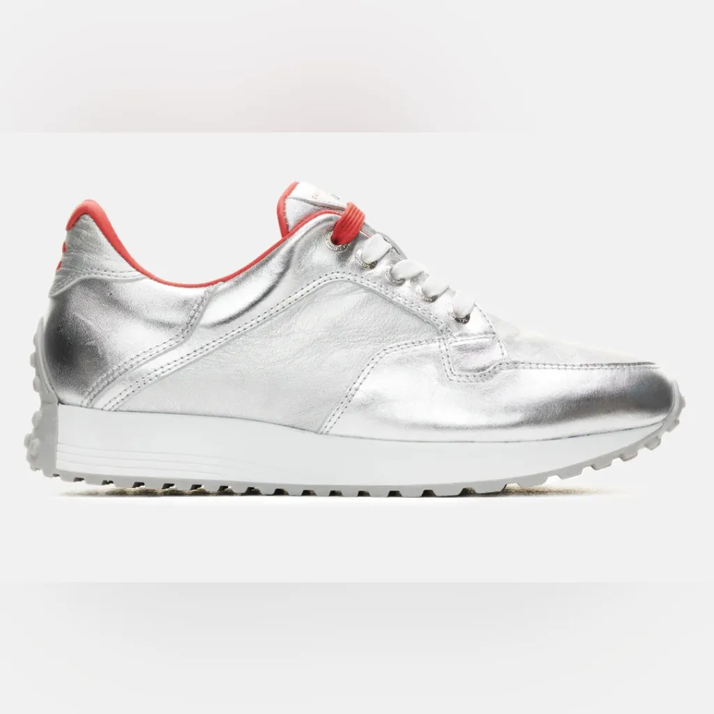 Duca Del Cosmo Italian‎ Women’s Boreal Silver Golf Sneakers Size 40 New in Box White - Image 3
