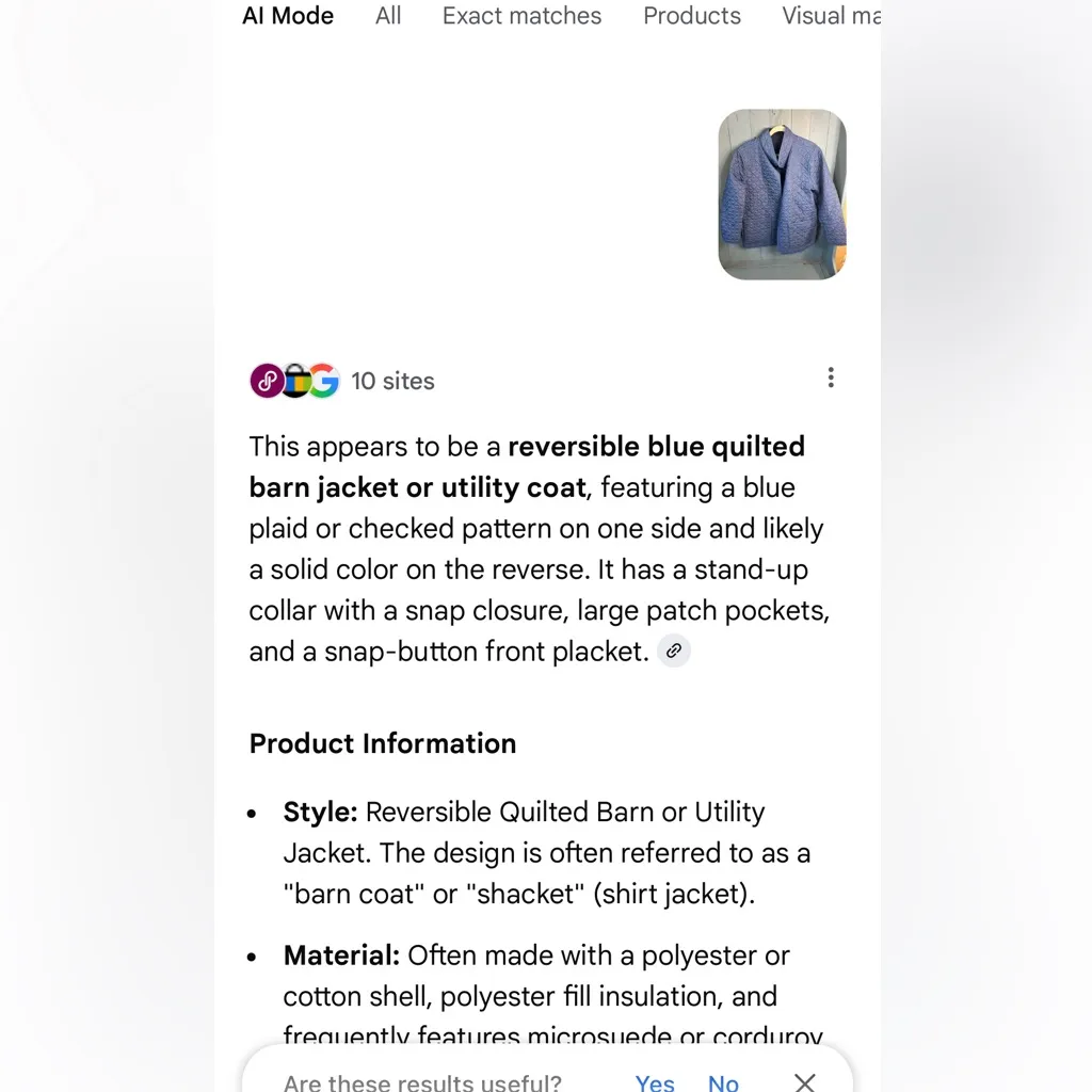 Lands' End Quilted Light Blue Reversible Quilted Jacket | Size 1x - Image 10
