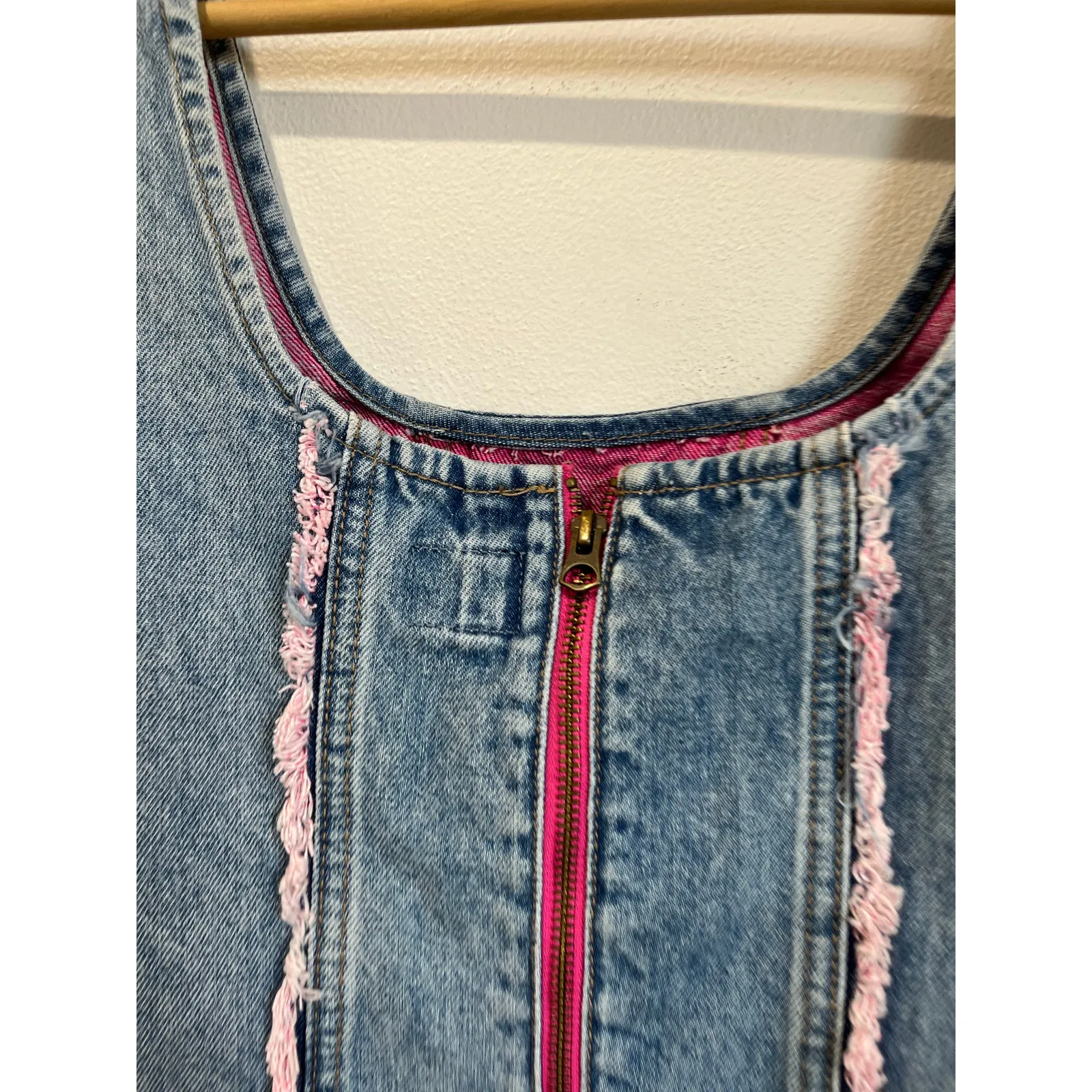 Lee Denim Corset Crop Top Y2K Coachella Festival Structured 100% Cotton M - Image 4