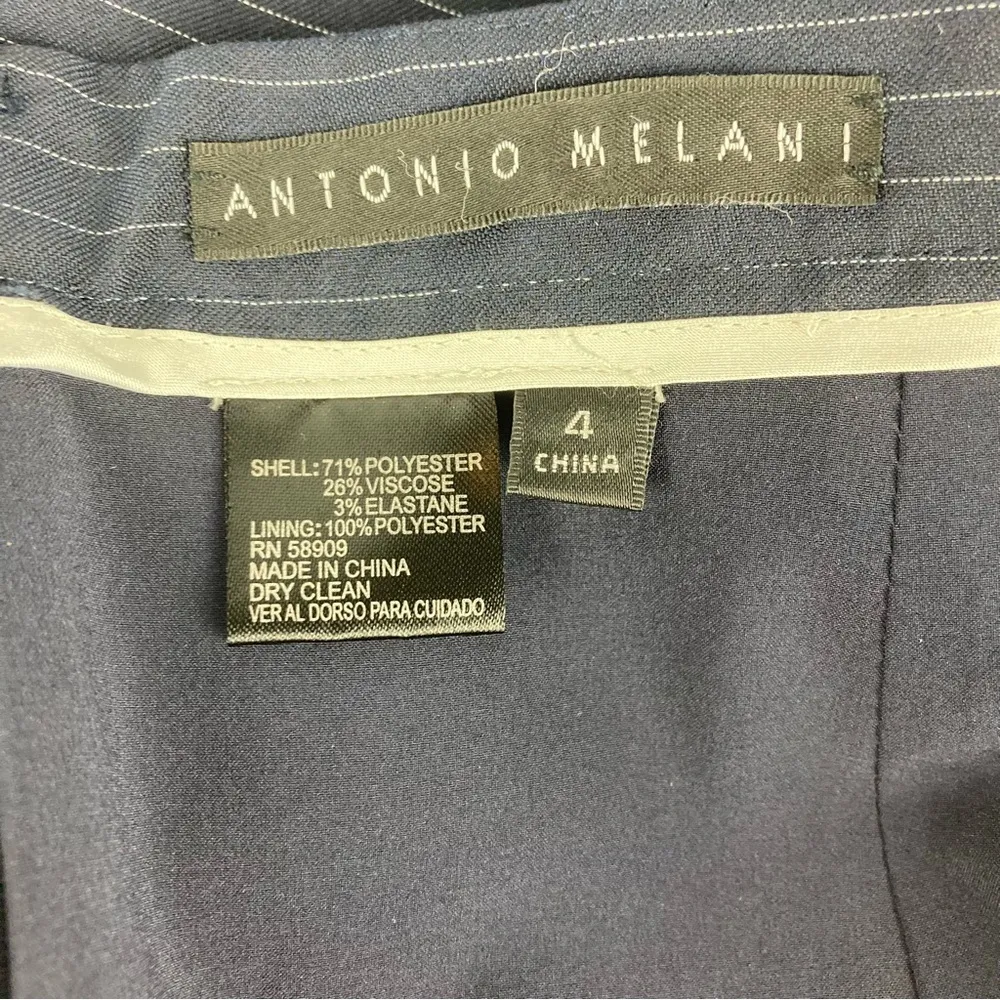 Antonio Melani Navy Blue Pinstripe Women's Pencil Skirt Size 4 - Image 3
