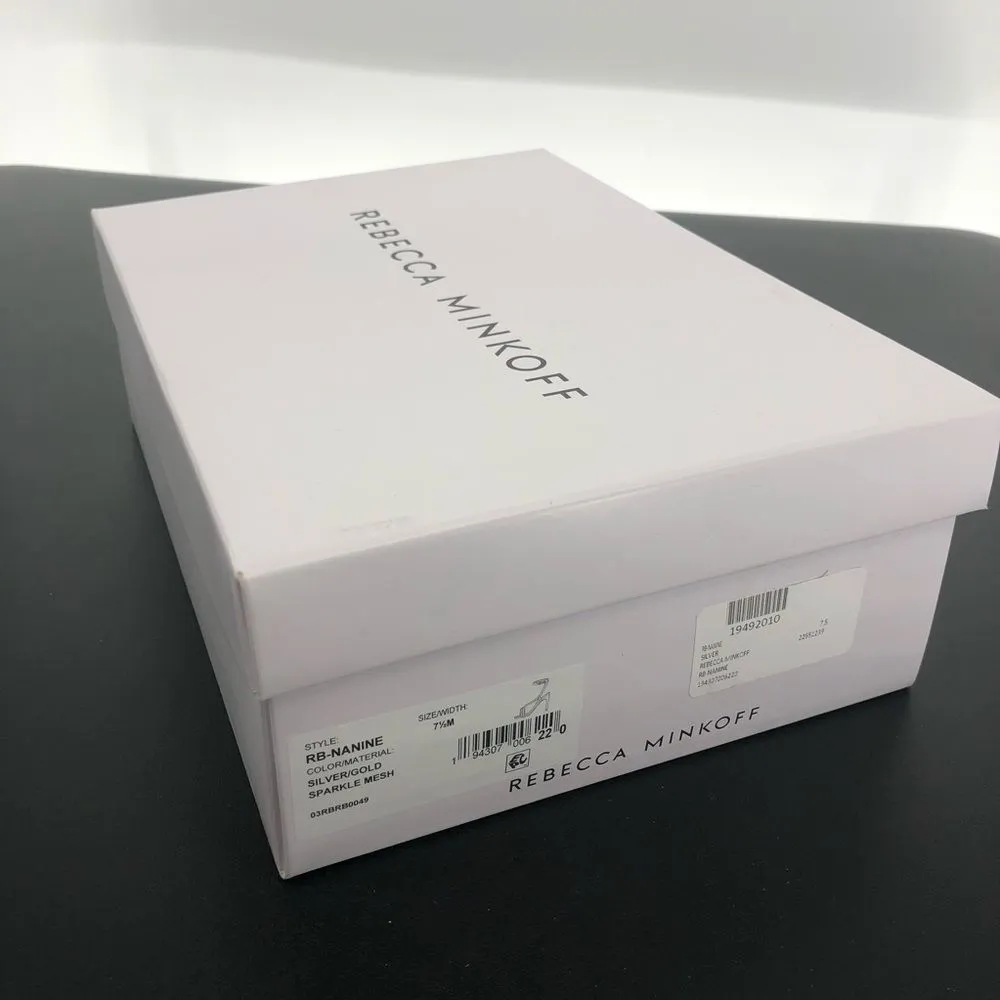 Rebecca Minkoff Nanine Silver Gold Strappy Ankle Strap Heeled Sandals - Image 2