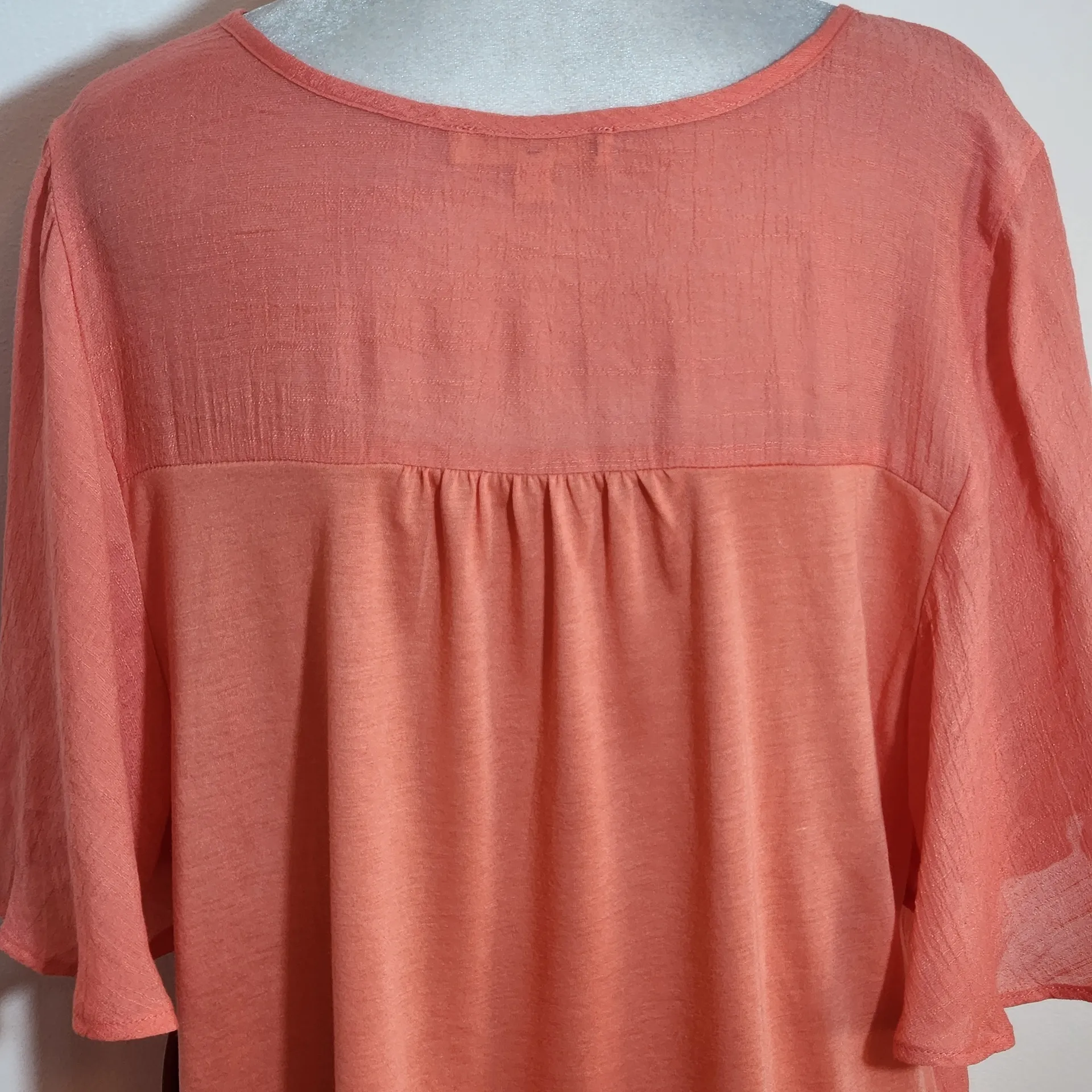 Parallel Skies Coral Pink Blouse Size Large NWT - Image 4